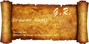 Grauner Radó névjegykártya